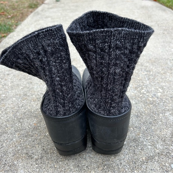 DANSKO Chloe Boot Knit Top Black Leather Clog Comfort Shoe 40 - Picture 4 of 6